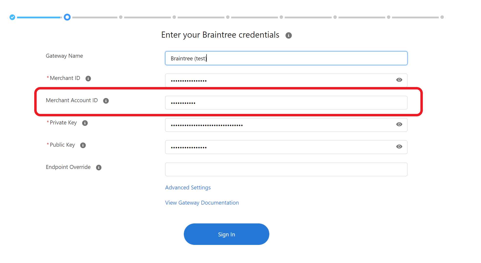 Braintree Enable ACH Transactions in Sandbox